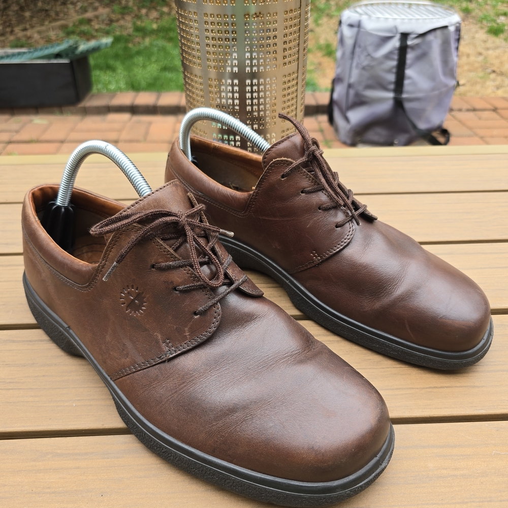 ECCO Mens Comfort  System Brown Leather Oxford Lace Up Shoe Size US 12 EUR 46